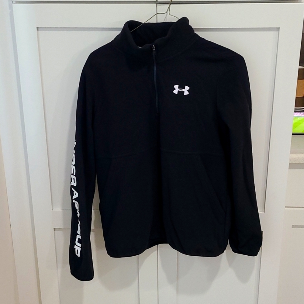 Under Armour UA Men's Hustle Fleece 1/4 Zip Pullover 1310071 Black YXL